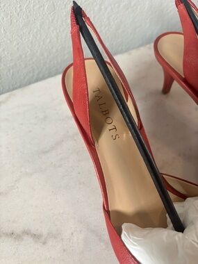 Talbots Red Slingback Pointed-Toe Heels